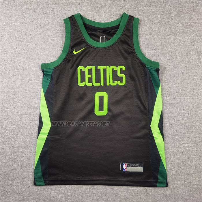 Camiseta Nino Boston Celtics Jayson Tatum NO 0 Ciudad 2024-25 Negro
